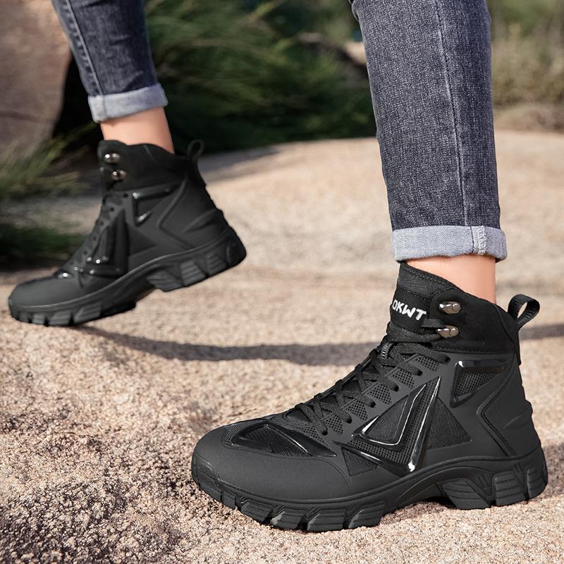 Botas Masculinas Outdoor Botas Desert Botas de Caminhada Sapatos de Tornozelo Para Homens Sapatos de Segurança para Trabalho