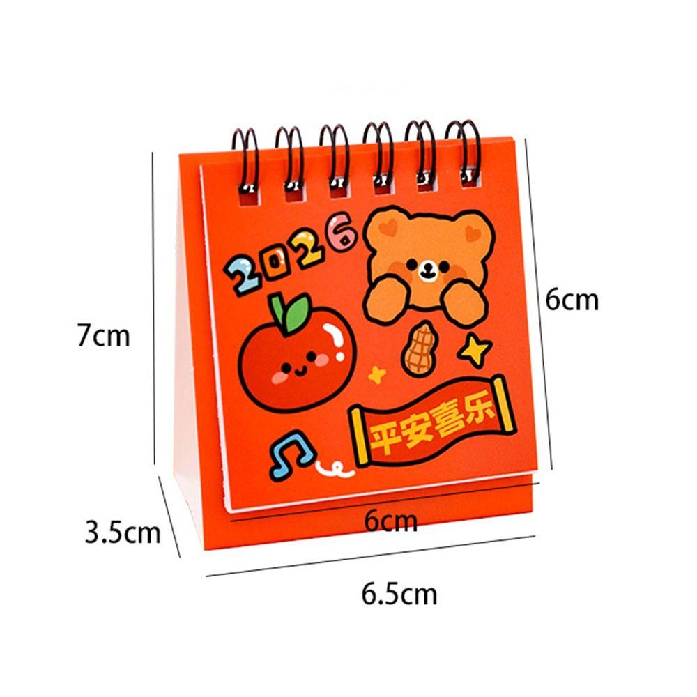 Cartoon 2026 Desk Calendar Coil Binding Daily Planner Desktop Calendar  Office School Supplies