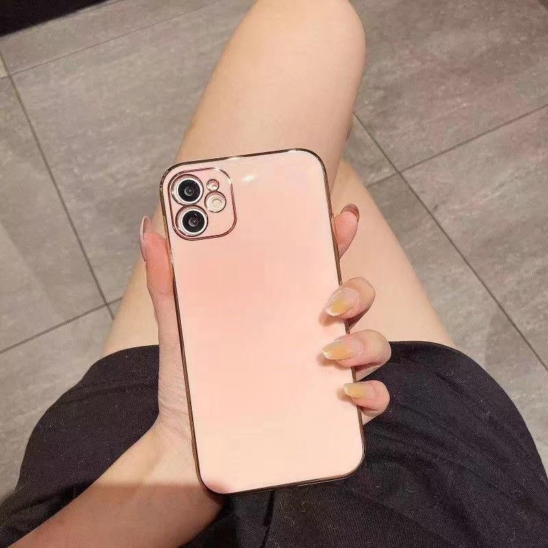 Applicable To iPhone16 Mobile Phone Case 12 Simple Apple 15Pro Anti-drop 11 Protective Case 8 Electroplated 14 Silicone Soft Case