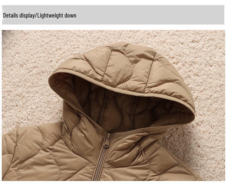 2025 Herbst/Winter Damen Kapuzen-Leichtdaunenjacke - Langarm, Lässig, Warm, Koreanischer Modestil.