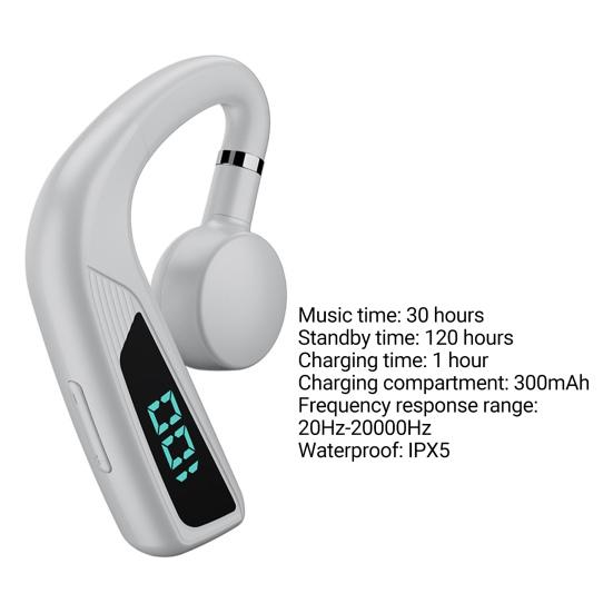 V18 Bluetooth-compatible Earphone Bone Conduction LED Ear Hook Digital Display Business Sports Wireless