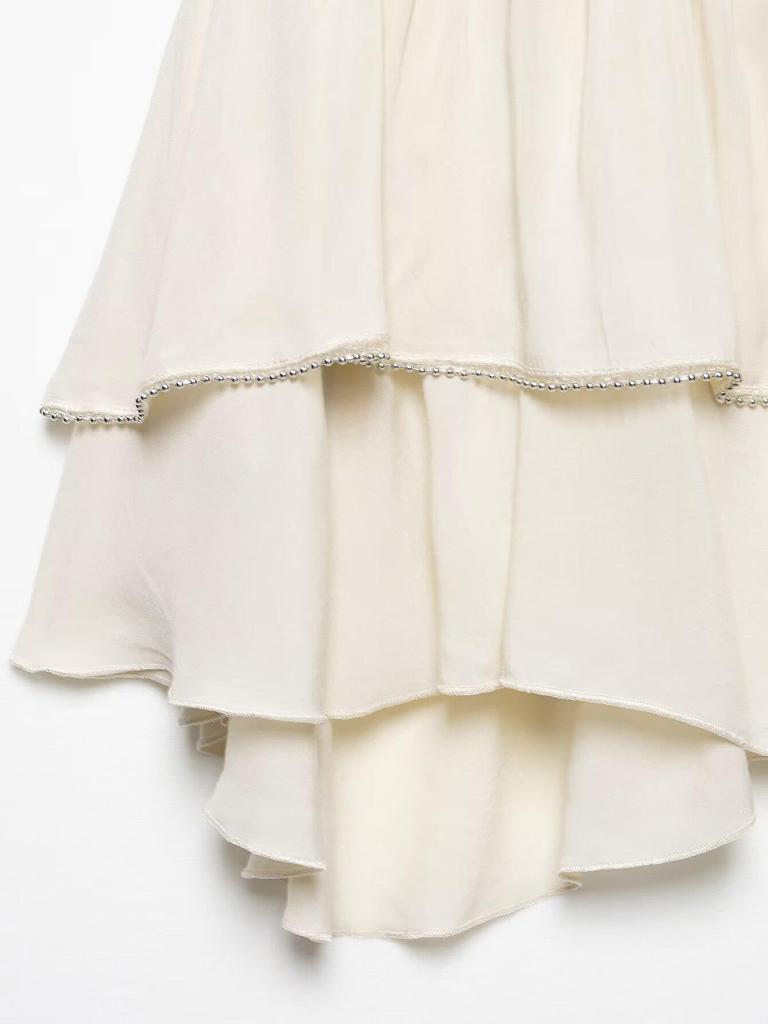 2025 Spring/Summer Layered Ruffled Mini Skirt - European & American Street Fashion