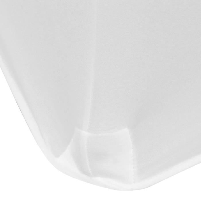 Housses de table - vidaXL - 2 pièces - Blanc - 243 x 76 x 74 cm - Synthétique
