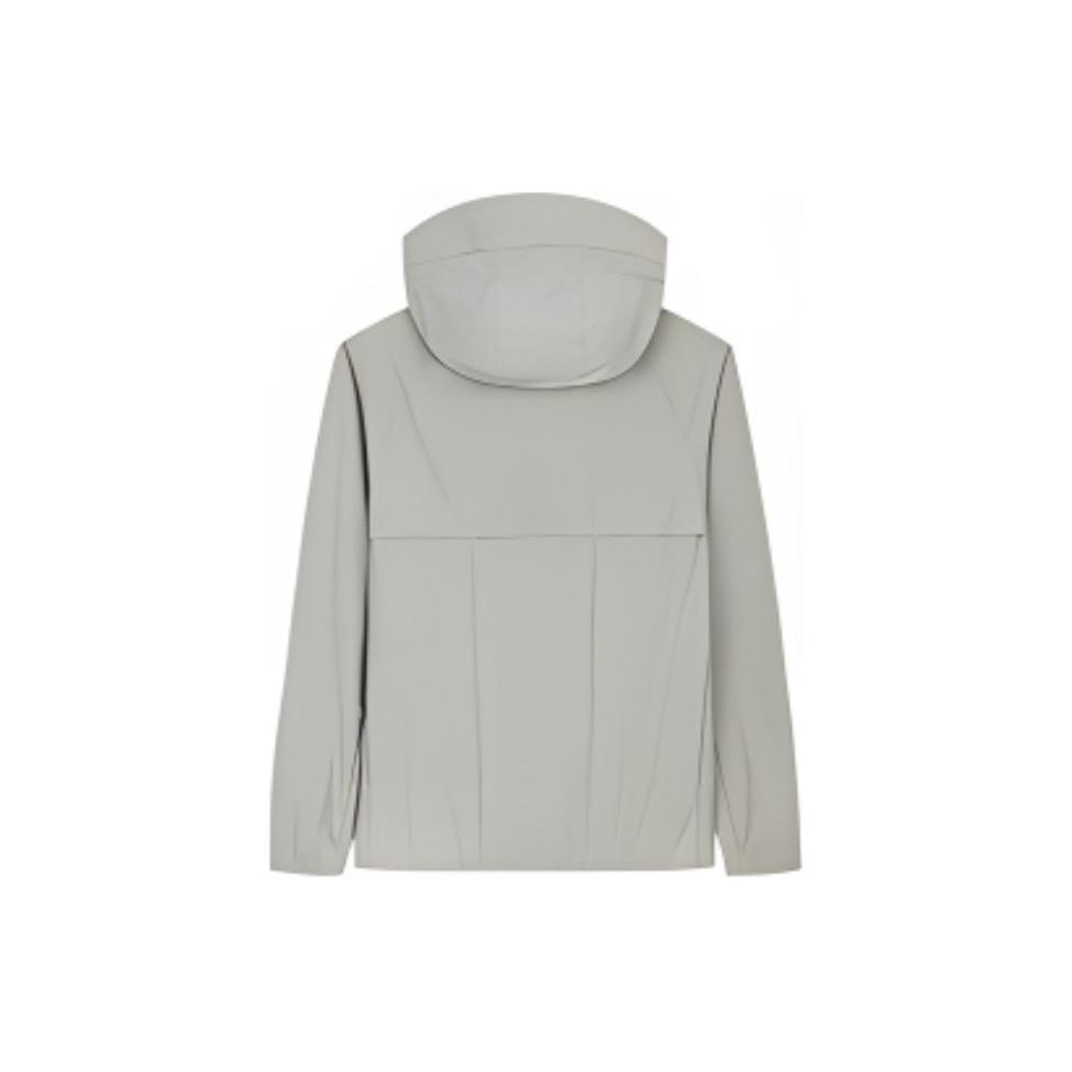 Anta Training Series Logo Hooded Zipper Breathable Sun Protection Jacket Men Jackets Cool-Gray-Green 952427701-5