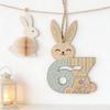 Yousheng 67 Bunny Easter Basket Tag Wooden Bunny Hanging Tag Funny Six Seven Rabbit Farmhouse Easter Sign for Spring Party Supplies