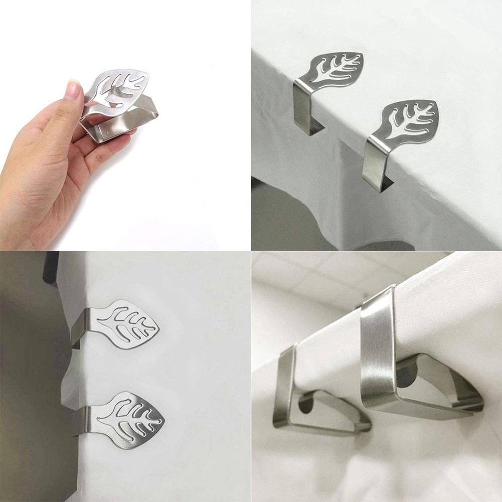 4PCS Stainless Steel Table Cloth Clips Adjustable Table Cover Clamps Table Cloth Holders for Home