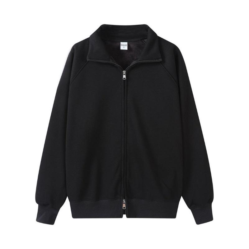 Solid color stand-up neck zipper cardigan jacket men's autumn fashion simple sports and leisure double zipper sweater