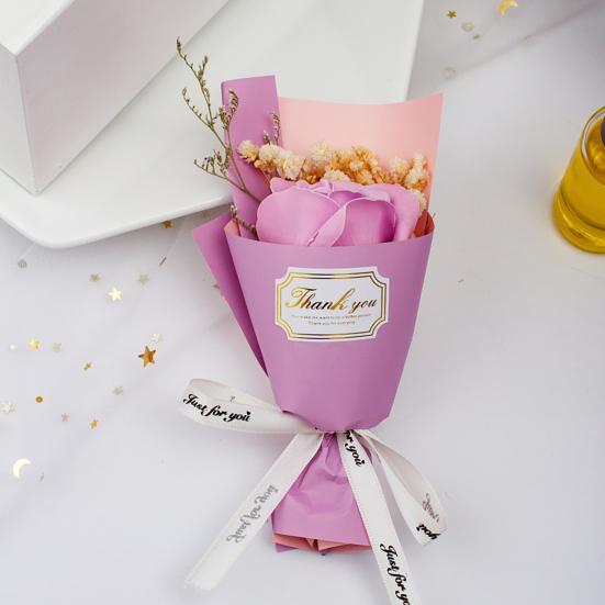Mini Aromatherapy Soap Rose Bouquet Scented Artificial Flower Arrangement Romantic Valentine's Day Birthday Gift for Women Girls Mom