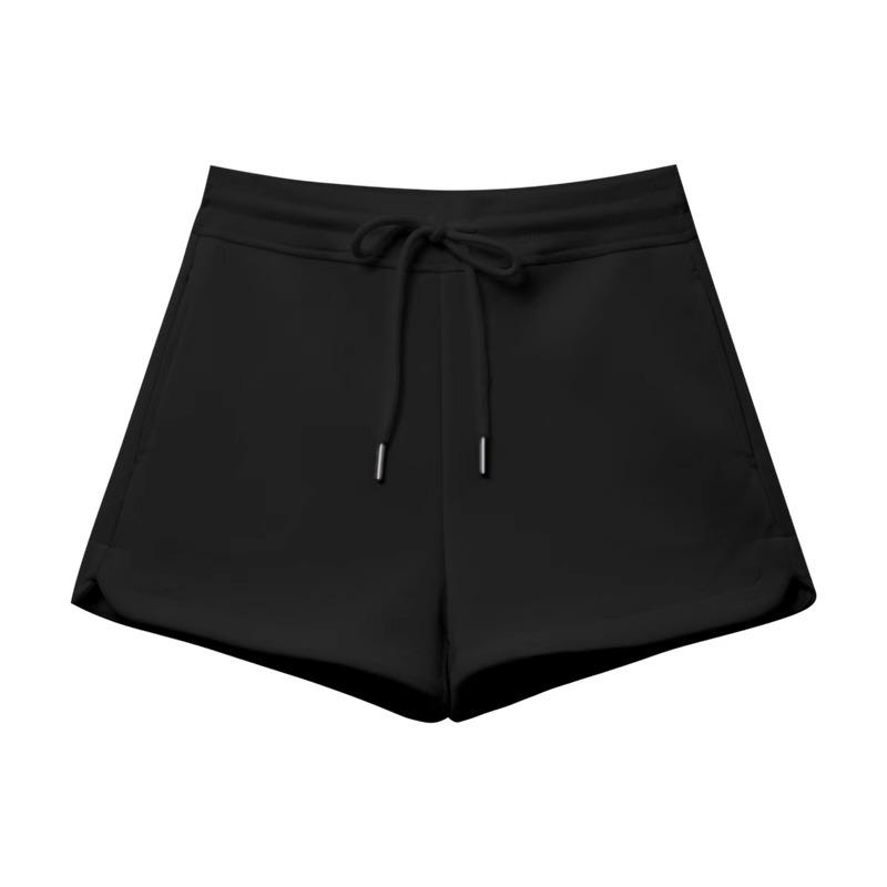 Autumn 2024 Women's Drawstring Casual High-Waist Loose Wide-Leg Shorts