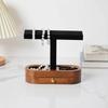 Space-saving Wooden Jewelry Organizer T-bar Design Watch Display Stand  Home Use