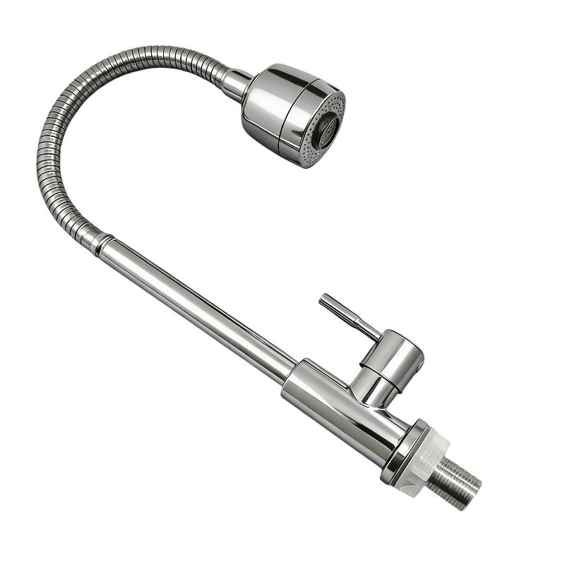 1Pcs Sink Flexible Hose Cold Water Two Modes Tap Universal Black Wall-Mounted Faucet For Garden Balcony Washbasin Mop Pool