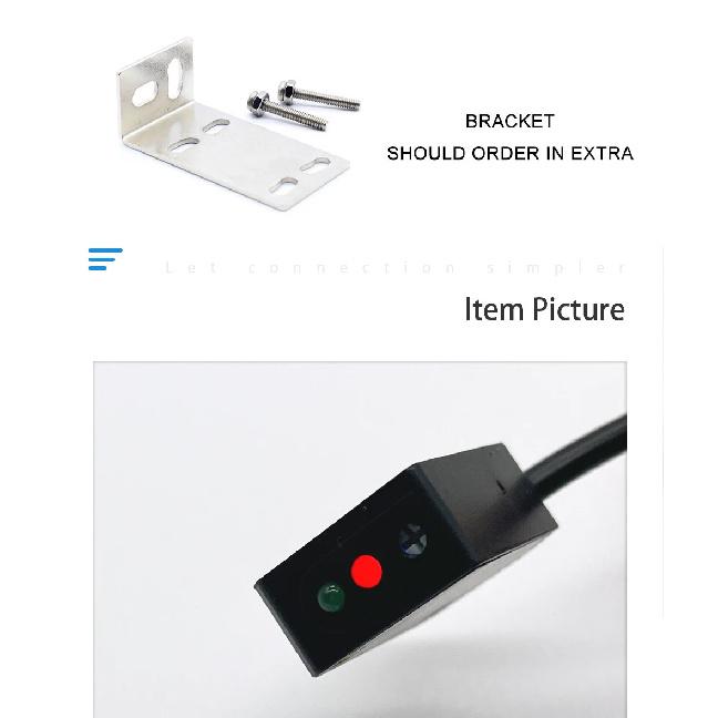 Cloweit Square Laser Sensor 35cm 8m Adjustable NPN PNP Diffuse/Specular Reflection Optical Infrared Photo Proximity Switches E3Z