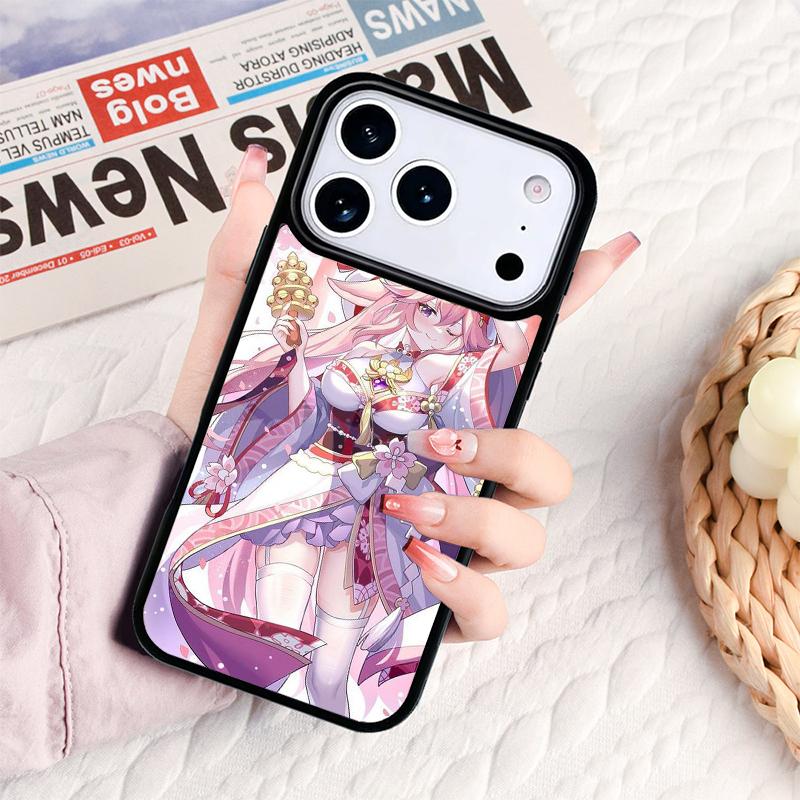 Genshin Yae Miko Phone Case For IPhone 17 16e 15 14 13 12 11 Pro Max Air Mini Soft Protective Cover