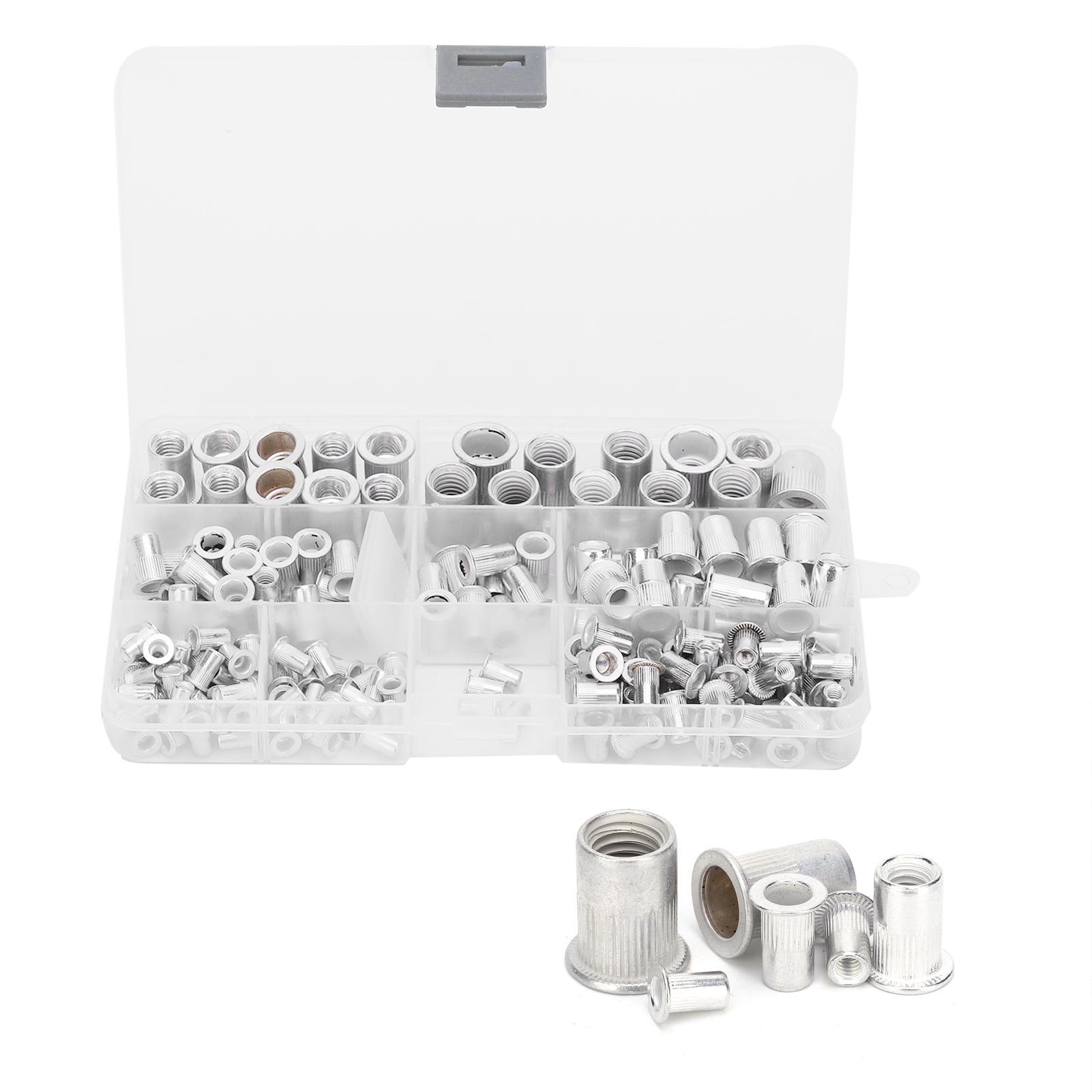 

165pcs Box Aluminum Rivet Nut Insert Nut Accessory Set M3 4 5 6 8 10