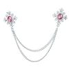 Fashion Tassel Crystal Cross Chain Brooch Women's Shirt Collar Pins and Brooches Personality Lapel Pin Buckle Women Accessories