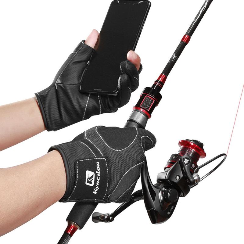 Outdoor 3 Cut Finger Non-slip Wear-resistant Fishing Gloves for Cycling Fishing Equipment
