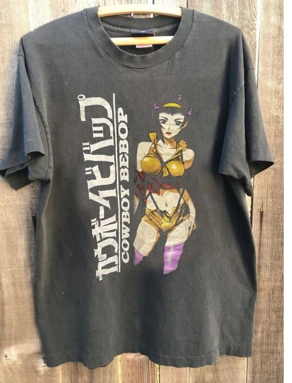 Ковбой Бибоп Фэй Аниме Классический Стиль Угольный Унисекс Футболка S-5XL Унисекс Футболка XXL