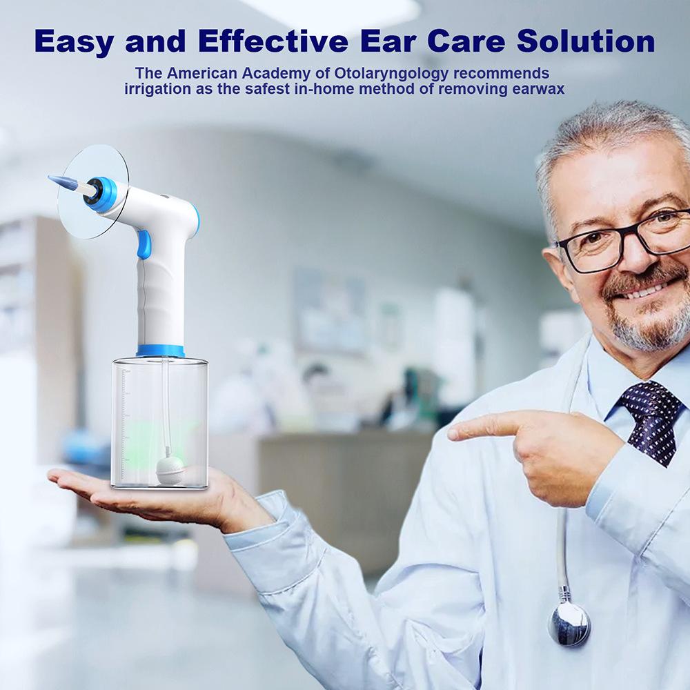 Electric Ear Wax Cleaner Kit 4 Modes Comfort Portable Ear Canal Irrigation Tool for Adults Child Earwax Removal 500Ml Capacity