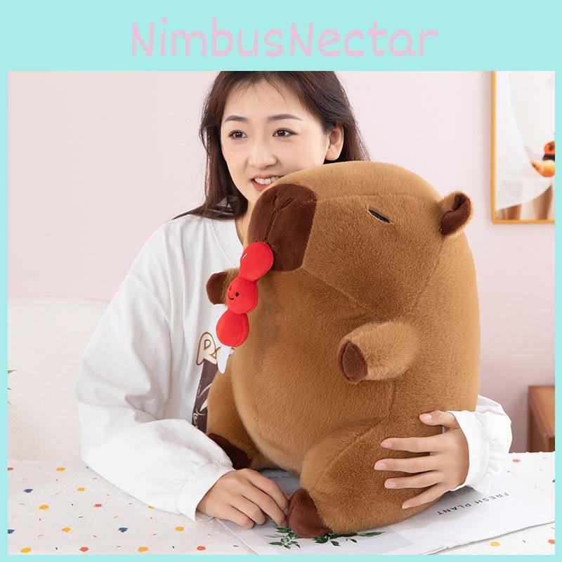 Sugared Stretchable Capybara Gourd Plush Toy Cute Fabric Doll Animal Birthday
