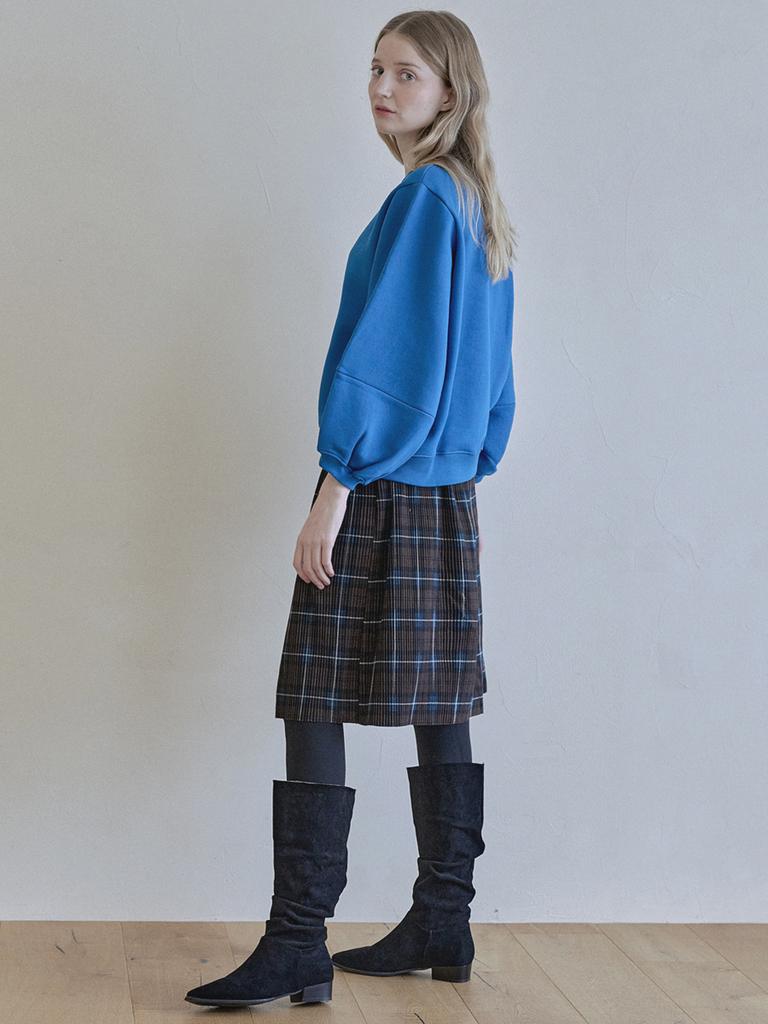 Avang Tartan Check Pleated Midi Skirt - Brown