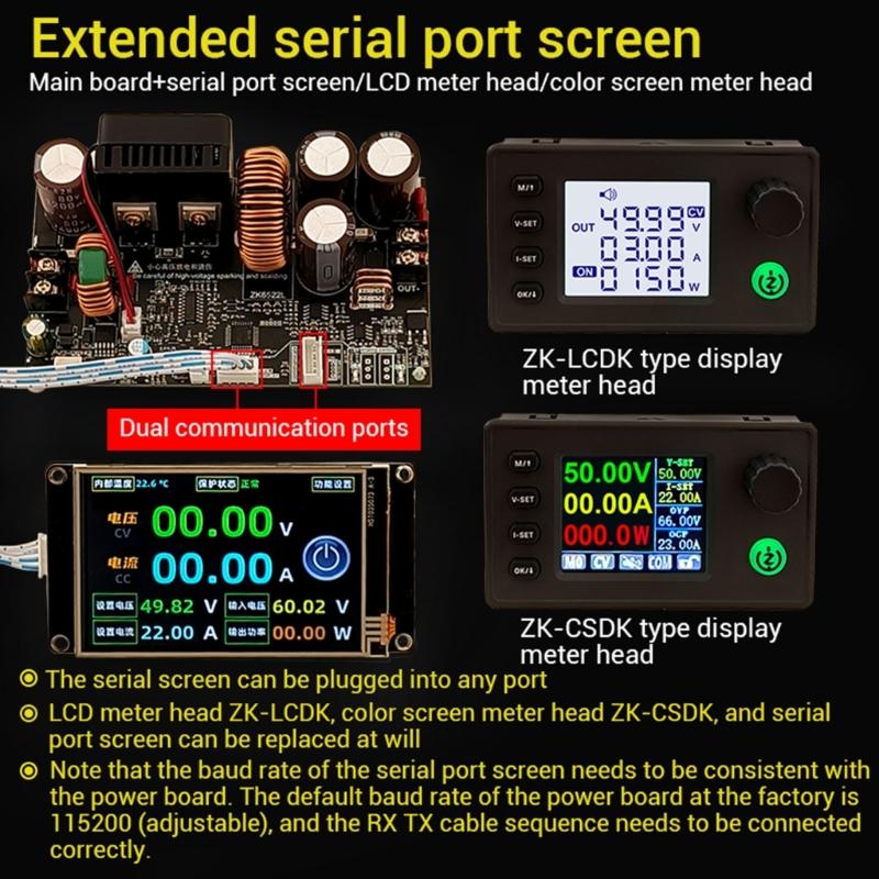 DirectCurrent Power Supply Variable Bucking Boosts Converters Voltages Regulator Constant 6-75V To 0-65V 22A PowerModules