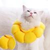 Collare protettivo per ferite post-operatorie per animali domestici, in cotone morbido e regolabile, per gatti, collare Elizabeth, per evitare che si lecchino i peli, collare a girasole
