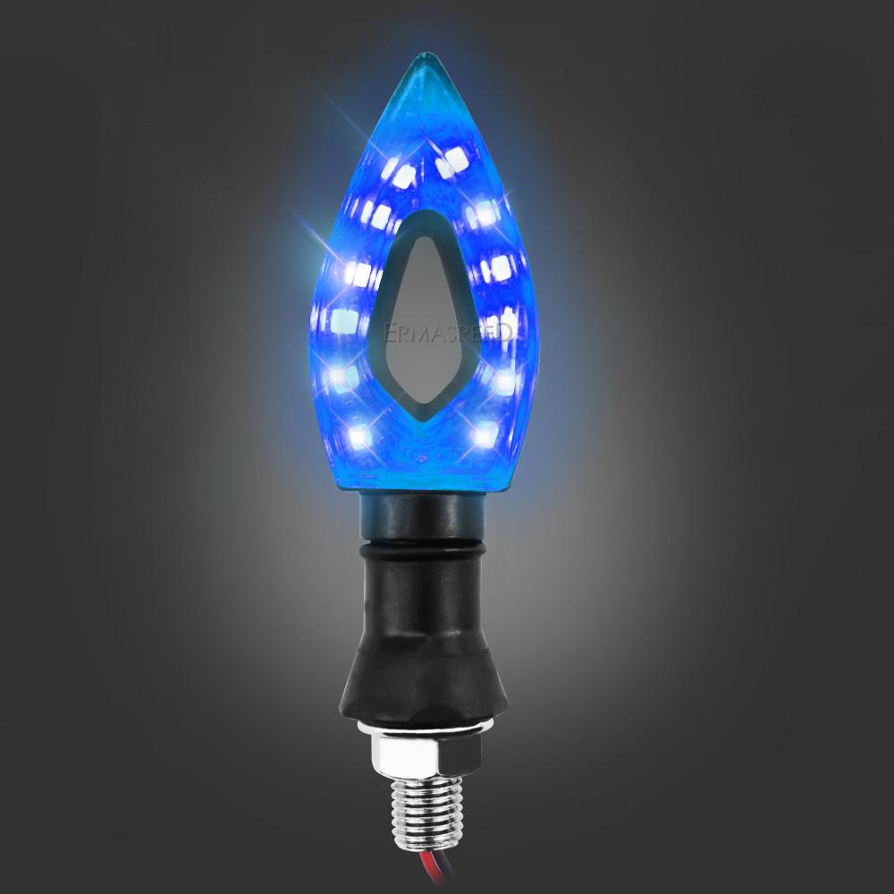 2PCS Universal 12 LED Motorcycle Turn Signal Lights Front Rear Lights Indicator Motorbike Accessories Green Amber White Red