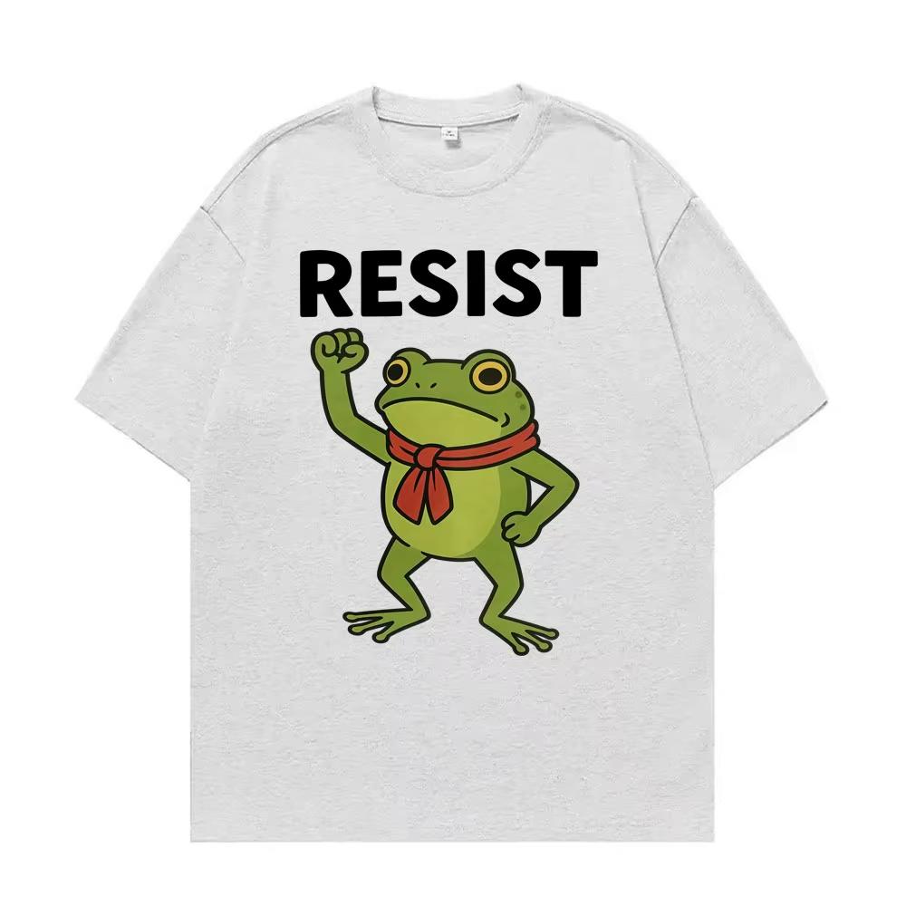 Protest Frog Activism Gift Revolutionary Frog T Shirt Funny Resist Meme Tee Shirt Unisex Women Fashion Casual Cotton ONeck Tshirt