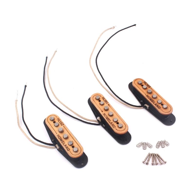 3 Pieces HL148/HL150/HL152 Maple Single Coil Pickup Set for Neck Middle Bridge Guitar Musical Instrument Accessory Kits