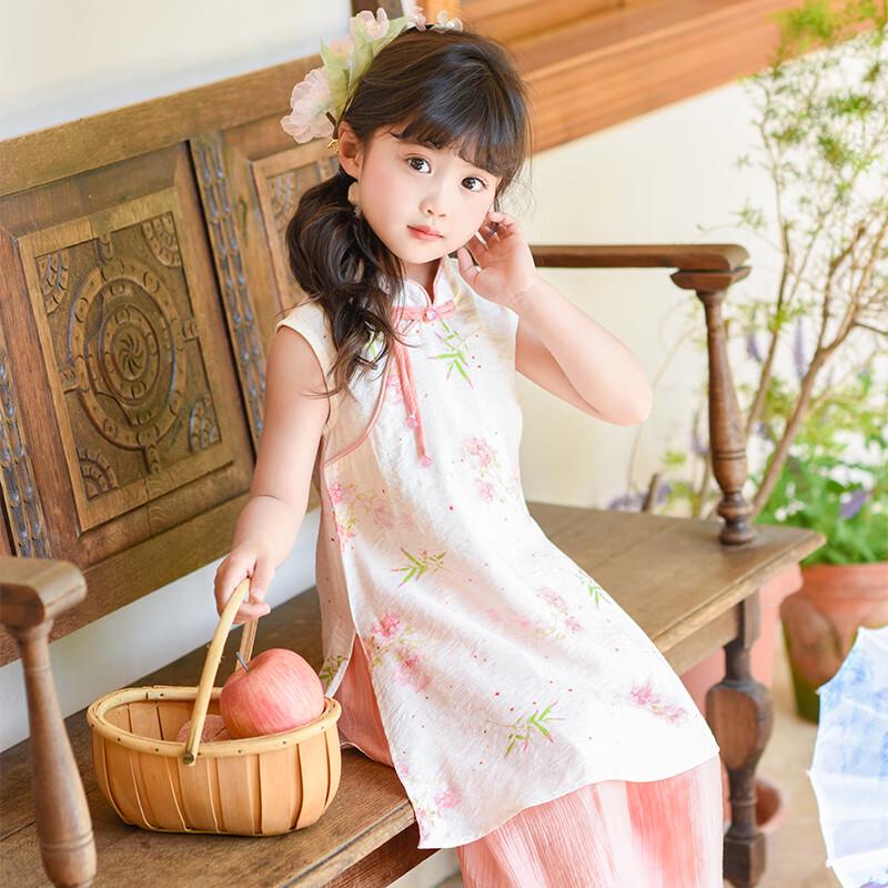 Girls' Traditional Chinese Hanfu Qipao Set