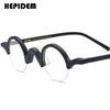 FONEX HEPIDEM Acetate Eyeglasses Frame Men New Round Brand Design Glasses Women Retro Vintage Eyewear Japanese Spectacles 9356