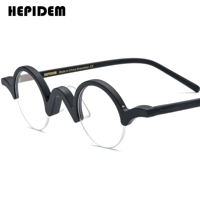 FONEX HEPIDEM Acetate Eyeglasses Frame Men New Round Brand Design Glasses Women Retro Vintage Eyewear Japanese Spectacles 9356