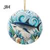 Durable Acrylic Coastal Decor Ocean Theme Pearl Art Hanging Ornament, 2D Flat Decorative Pieces for Bedroom Office Sea Life Suncatcher, Beaded Pattern