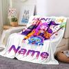 Custom Name Kpop Demon Hunters Theme Printed Blanket Perfect For Couch Bed Travel Outdoor Use Machine Washable Cozy Durable