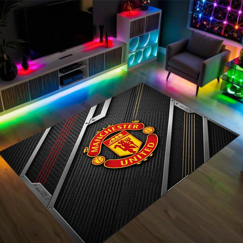 Manchester United Design Crystal Velvet Carpet Cozy Non?Slip Printed Rug For Bedroom Living Room Entrance