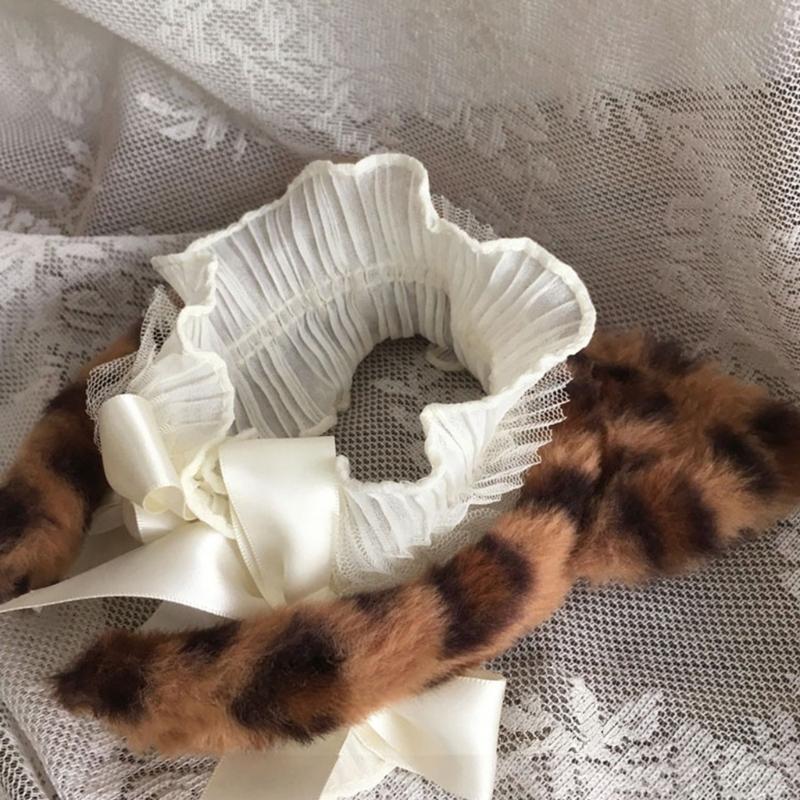 Realistic Kitten Ears Hairband Furry Headbands Plush for Coser Role Play and Photography Props