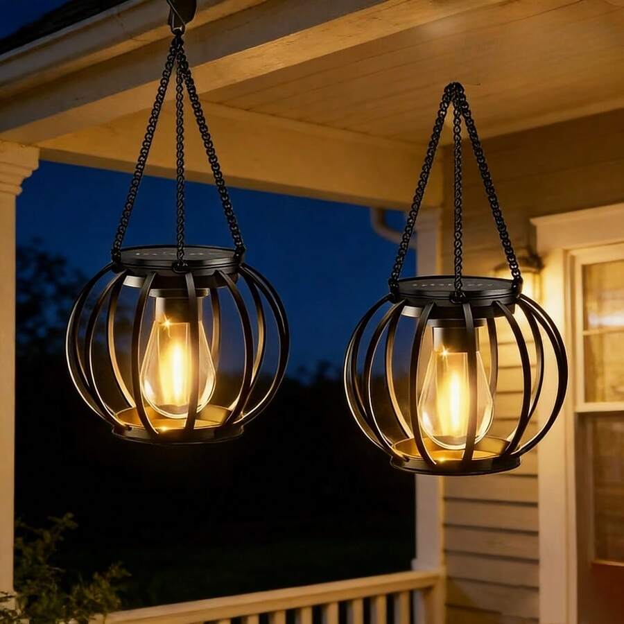 Halloween Solar Pumpkin Hanging Lights,IP65 Waterproof Auto-Charging LED Pendant Lamp,Garden Lawn Path Yard Halloween Outdoor Decor