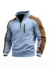 Men's Autumn/Winter Color Block Stand Collar Hoodie