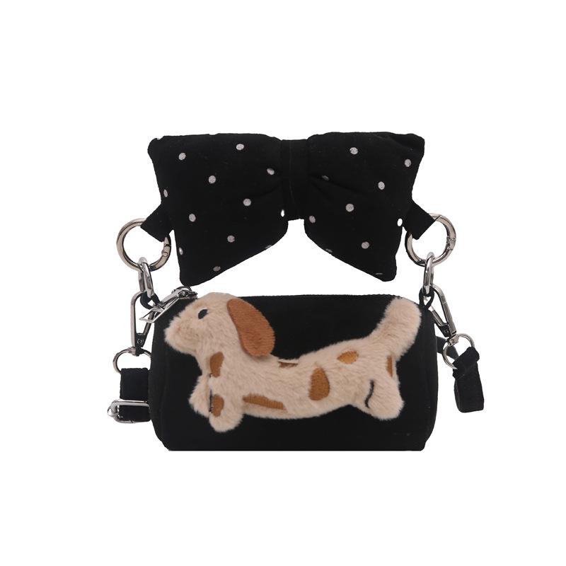 Red Festive Girls' Bow Cartoon Crossbody Bag: Mini Bucket Handbag & Coin Purse
