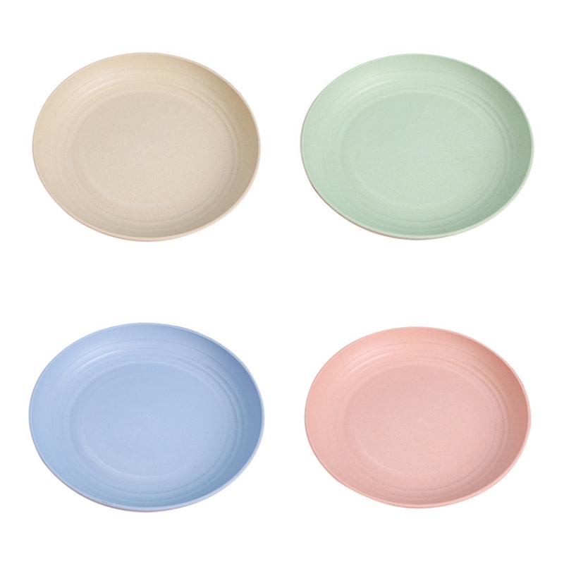 Wheat Straw Kitchen Dessert Plate Snack Bowl Salad Saucer Kitchen Seasoning Dish Home Cake Trash Fruit Dishes Party Supplies