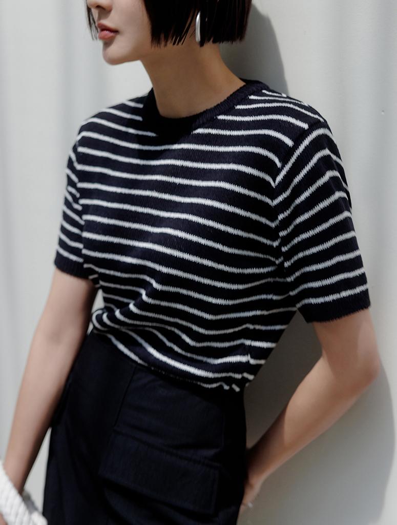 Memua Striped Boucle Knit (Black)