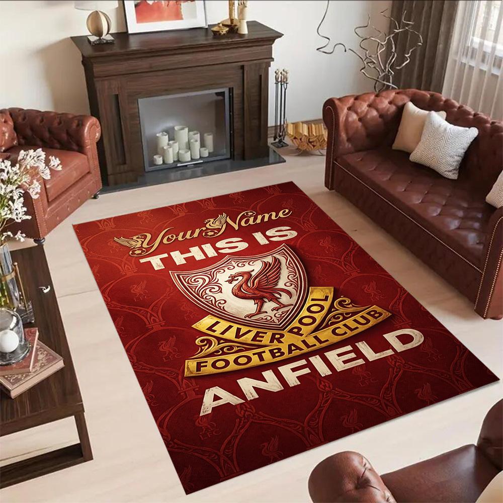 Liverpool Fc Customized Name Area Rug Design For Study Room Dining Room Outdoor Kitchen Antislip Carpet Office Home Decor Birthdaychristmas Gift