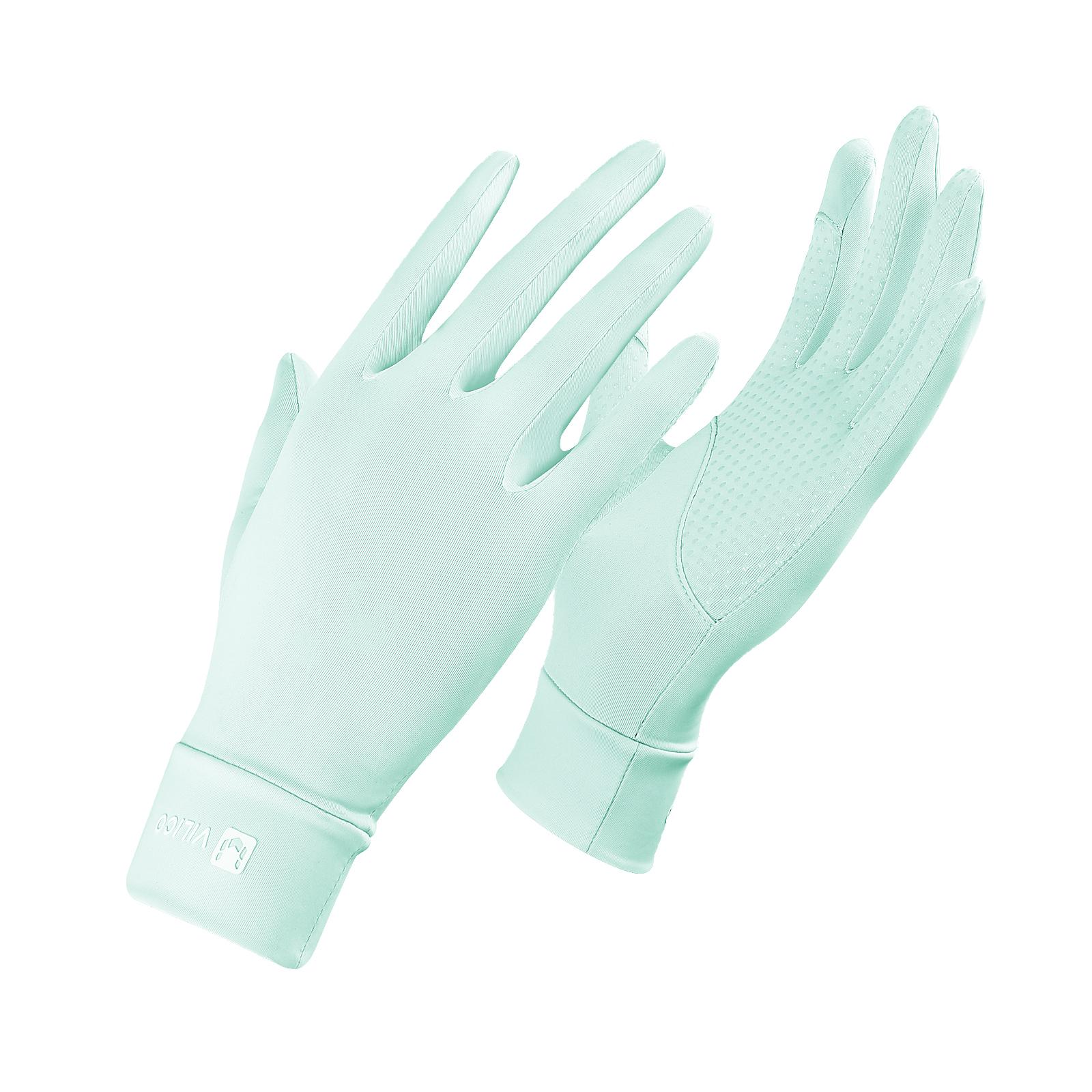 

Women S Summer Sunscreen Gloves Breathable Thin UV Protection Fingerless Outdoor Riding Ice Silk Gloves синій