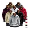 Autumn/Winter Men's Casual Solid-Colour Long-Sleeved Half-Zip Stand-Collar Short-Sleeve Top Men's Minimalist Versatile Style