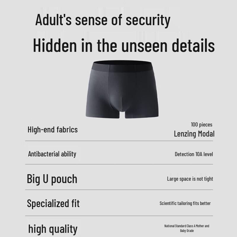 Jingdong Jingzao 100-Count Modal Antibacterial Men's Boxer Briefs 3-Pack