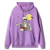 Halloween Is Good and Life Pumpkin Skeleton Halloween Cute Blank Hoodies Polyester Fiber Men's Oversize Long Sleeve Alphabet