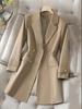 European-American Autumn/Winter Double-Breasted Slim-Fit Mid-Length Outerwear