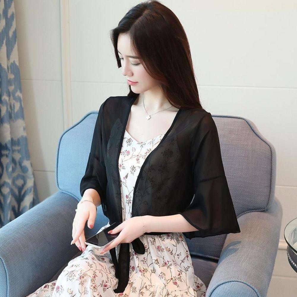 Chiffon Chiffon Shawl Multicolor Thin Coat Cloak Tulle Shawl Women