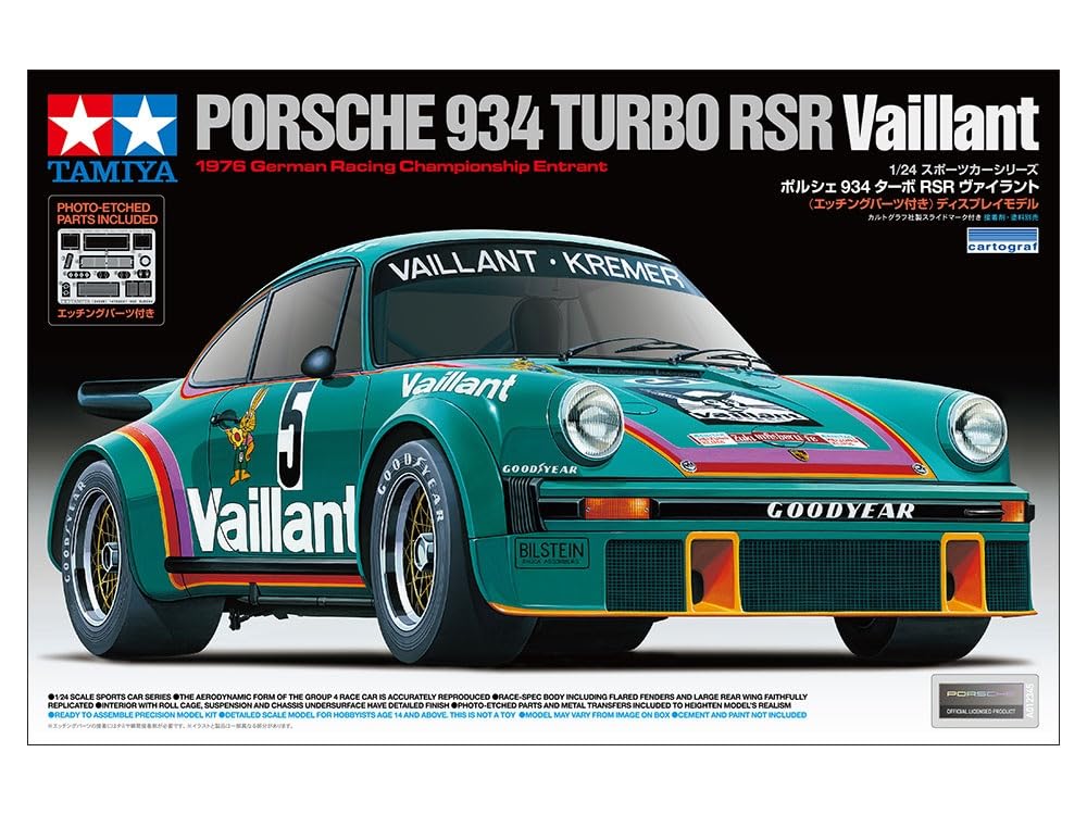 Tamiya Sports Car Series 334 Porsche 934 Turbo RSR Vaillant Plastic Model Kit 24334 1/24 No.