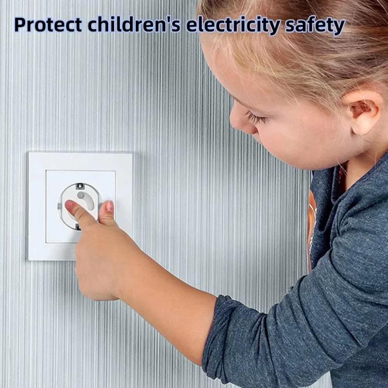 10Pcs Anti Shock EU Power Socket Safety Covers Childproof Electrical Outlet Protectors for Toddler Home Kitchen Use